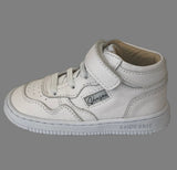 SHOESME WHITE ELASTICATED LACE/ VELCRO TRAINER HI-TOP BN24S008-A