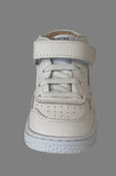 SHOESME WHITE ELASTICATED LACE/ VELCRO TRAINER HI-TOP BN24S008-A