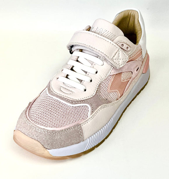 SHOESME ST23S006-H PINK/WHITE ELASTICATED LACE/ VELCRO TRAINER