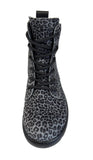 RICOSTA ANNI CARBON GREY /BLACK LEOPARD PRINT LACE WATERPROOF BOOT