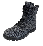 RICOSTA ANNI CARBON GREY /BLACK LEOPARD PRINT LACE WATERPROOF BOOT