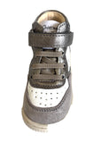 SHOESME BN25-W008-F SILVER SHIMMER ELASTICATED LACE/ VELCRO HI TOP TRAINER (Copy)