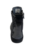 RICOSTA ANNI CARBON GREY /BLACK LEOPARD PRINT LACE WATERPROOF BOOT