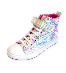SHOESME/ GO BANANAS SEQUIN PINK/BLUE/WHITE HI-TOP
