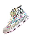 SHOESME/ GO BANANAS SEQUIN PINK/BLUE/WHITE HI-TOP