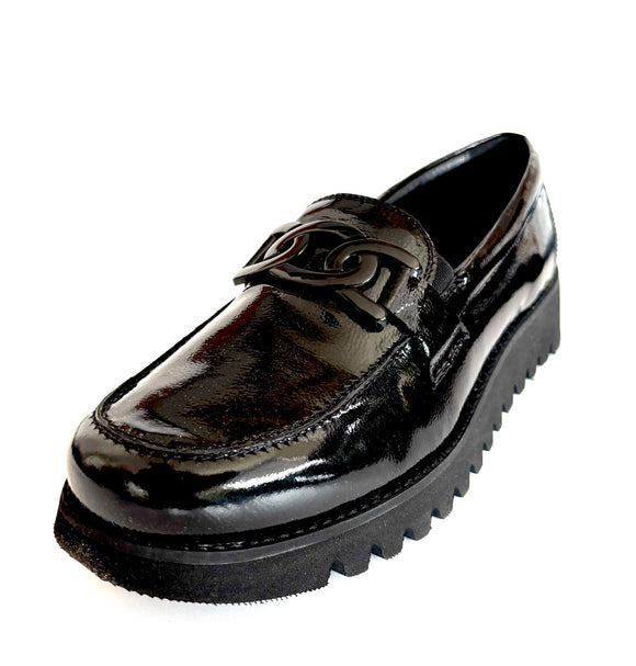 HUSH PUPPIES FRANCIS CHUNKY CHAIN PATENT LOAFER