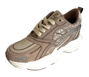 SHOESME TAUPE GOLD LACE TRAINER LW25W006-E
