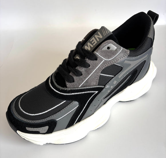 SHOESME BLACK/SILVER LACE TRAINER LW25W006-A