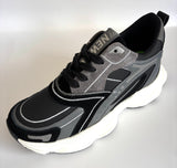 SHOESME BLACK/SILVER LACE TRAINER LW25W006-A
