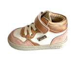 SHOESME BN25-W008-A PINK SHIMMER ELASTICATED LACE/ VELCRO HI TOP TRAINER
