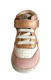 SHOESME BN25-W008-A PINK SHIMMER ELASTICATED LACE/ VELCRO HI TOP TRAINER