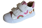 SHOESME SH26S010-A WHITE RAINBOW/BUTTERFLY VELCRO TRAINER