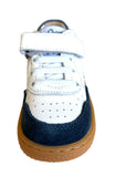 SHOESME BN25S012-A WHITE/ DARK BLUE  ELASTICATED LACE/ VELCRO TRAINER