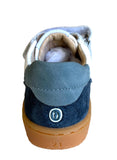 SHOESME BN25S012-A WHITE/ DARK BLUE  ELASTICATED LACE/ VELCRO TRAINER