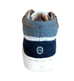 SHOESME BN26W008-F  BLUE/WHITE ELASTICATED LACE/ VELCRO HI TOP TRAINER