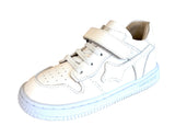 SHOESME BN26S032-E WHITE ELASTICATED LACE/ VELCRO TRAINER