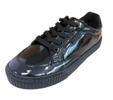 HUSH PUPPIES EVELYN BLACK PATENT LACE