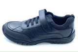 TERM MAXX BLACK LEATHER ELASTIC LACE/VELCRO SHOE